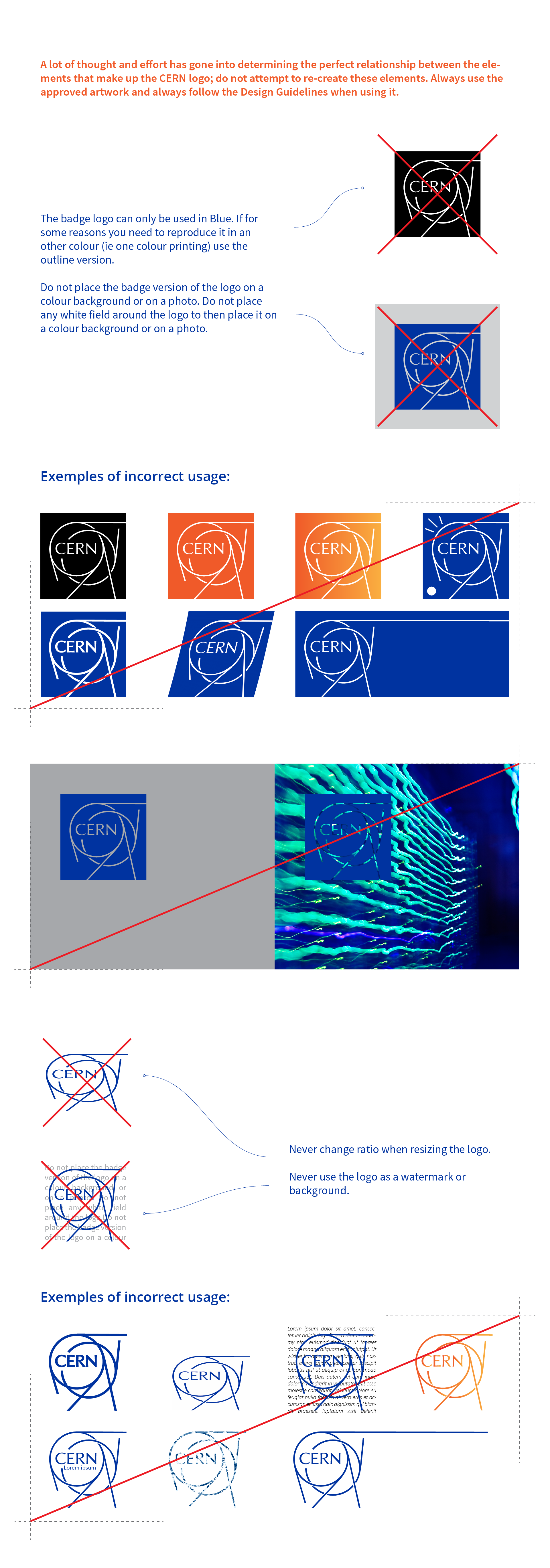 Incorrect usage | CERN Design Guidelines 